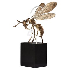 George Sellers, 'Vespidae W/Neon Tangle 'Wasp',' Bronze, Glass Neon, and Granite