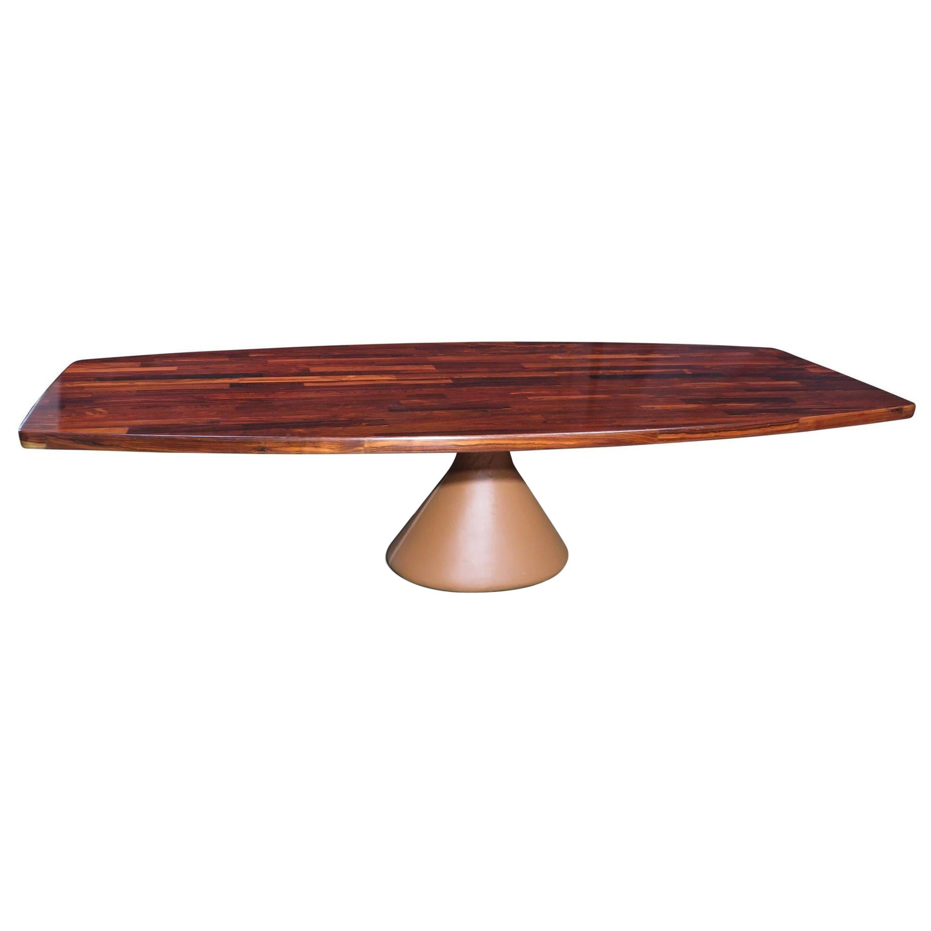 Jorge Zalszupin L'atelier Guanabara Rosewood Dining or Conference Pedestal Table For Sale