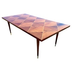 Retro Tommi Parzinger Mahogany & Satinwood Parquetry DIning Table for Charak Modern