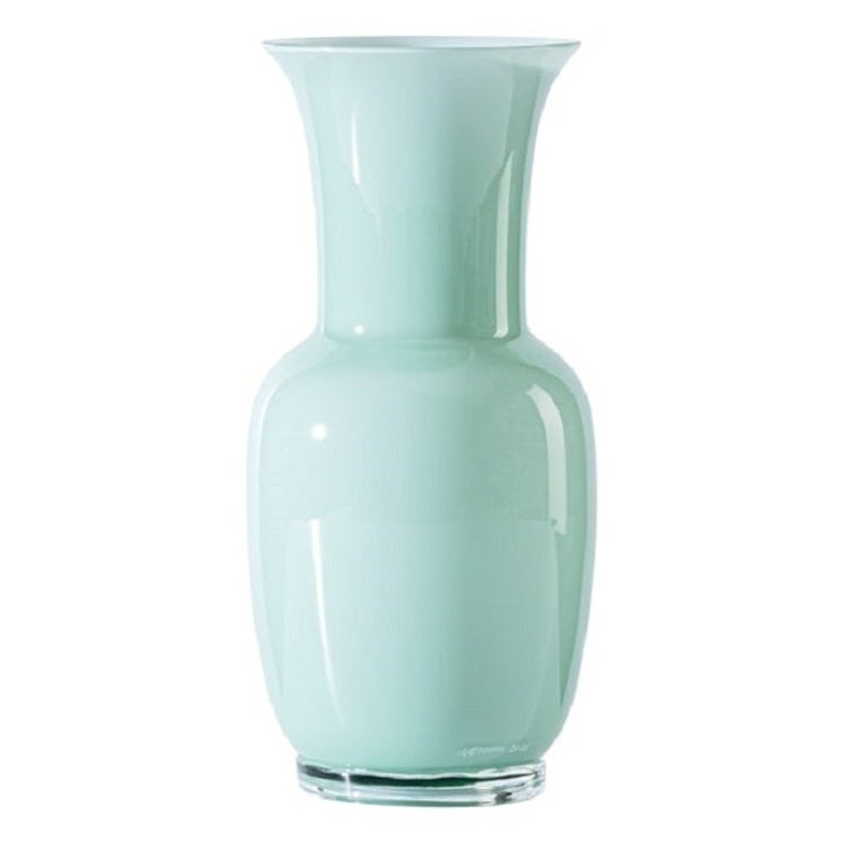 21st Century Opalino Small Glass Vase in Green Rio by Venini 