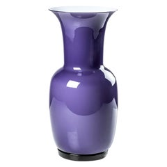 21st Century Opalino Small Glass Vase in Indigo by Venini