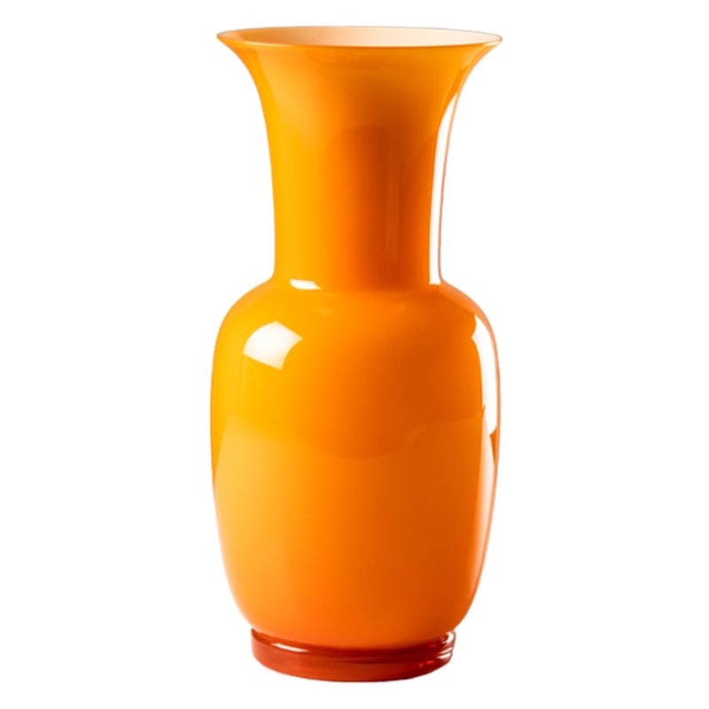 21st Century Opalino Small Glass Vase in Orange by Venini For Sale