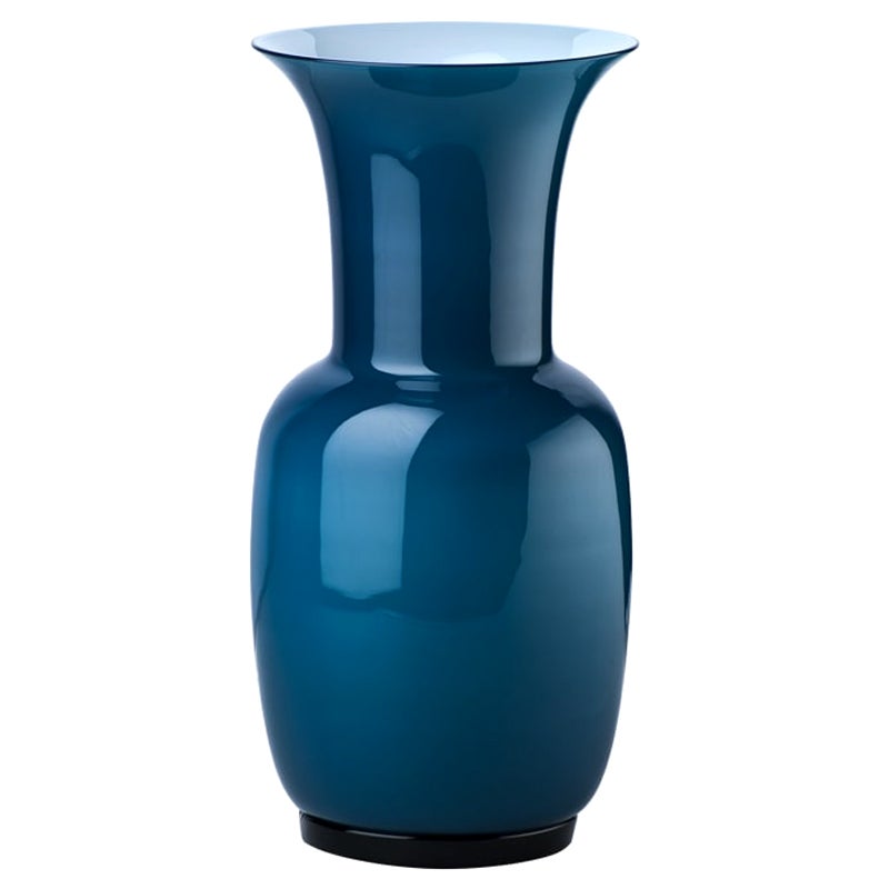 Petit vase en verre Opalino du 21e siècle à l'horizon de Venini