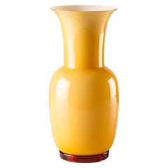 21st Century Opalino Medium Glass Vase in Amber by Venini