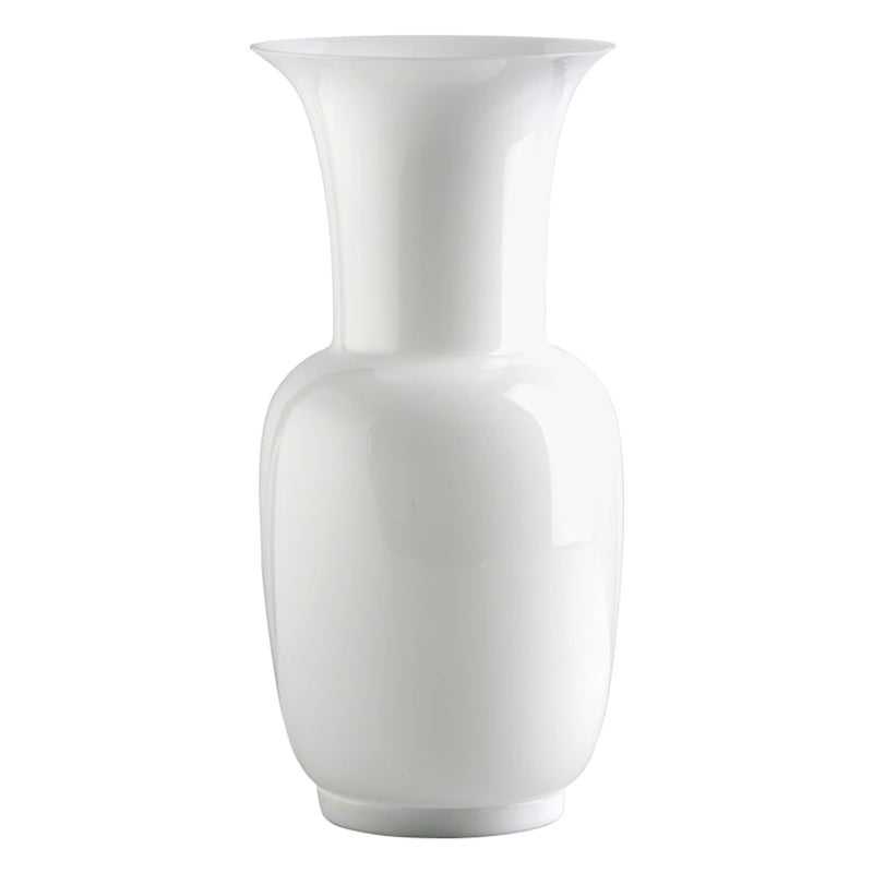 21st Century Opalino Medium Glass Vase in Milk-White by Venini For Sale