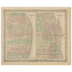 Used Map of St. Louis and Chicago