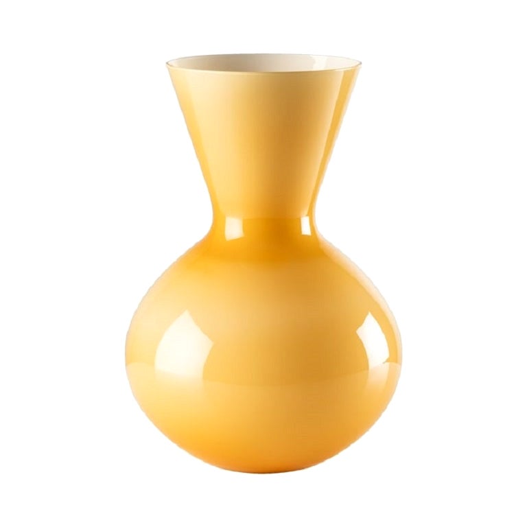 Grand vase en verre Idria du 21e siècle en ambre de Venini