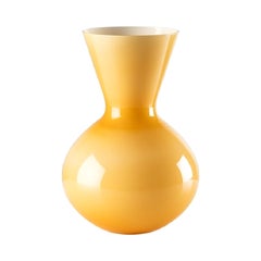 21st Century Idria Large Glass Vase in Amber by Venini