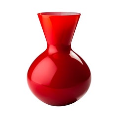 Grand vase en verre Idria rouge du 21e siècle de Venini