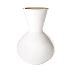 Grand vase en verre Idria du 21e siècle gris/blanc laiteux de Venini