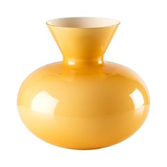 21st Century Idria Medium Glass Vase in Amber by Venini