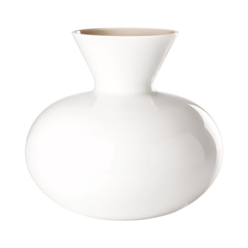 21st Century Idria Medium Glass Vase in Grey/Milk-White by Venini For Sale