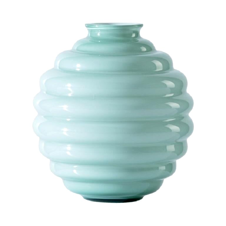 21st Century Deco Small Glass Vase in Green Rio by Napoleone Martinuzzi