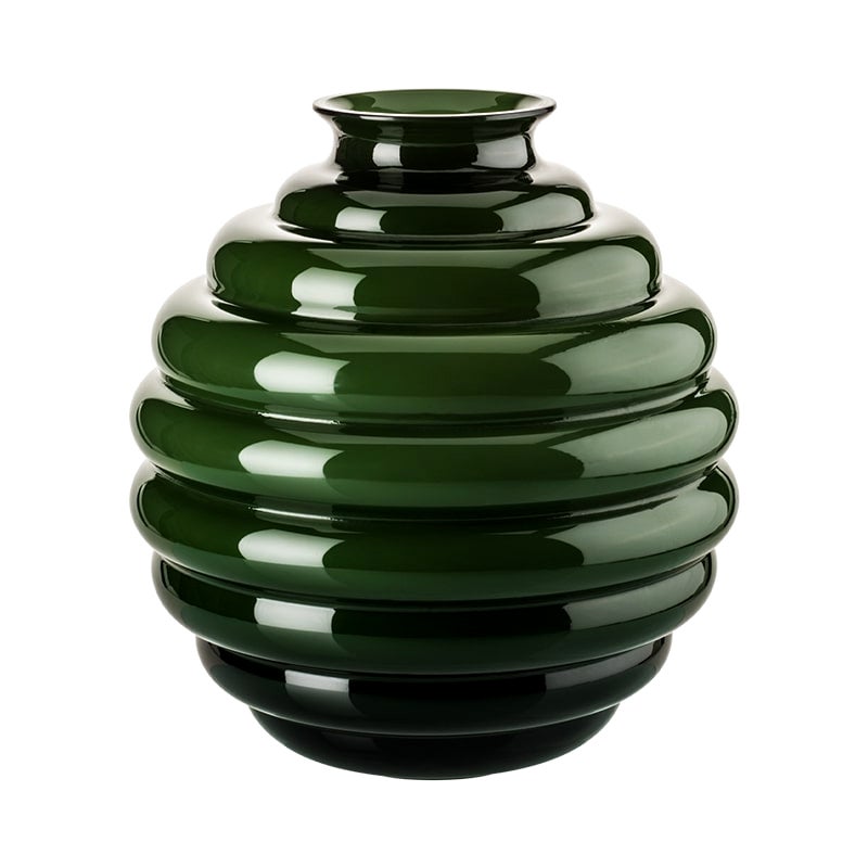 21st Century Deco Small Glass Vase in Apple Green by Napoleone Martinuzzi For Sale