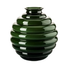 Petit vase en verre Art Déco du 21e siècle en vert pomme de Napoléon Martinuzzi