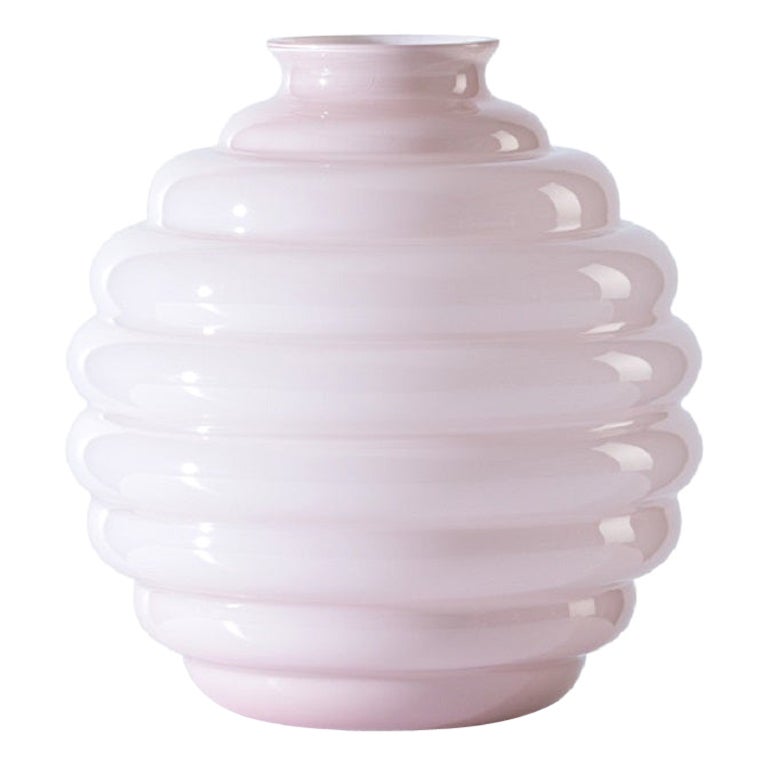 21st Century Deco Medium Glass Vase in Rosa Cipria by Napoleone Martinuzzi For Sale