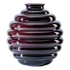 21st Century Deco Medium Glass Vase in Blood Red by Napoleone Martinuzzi