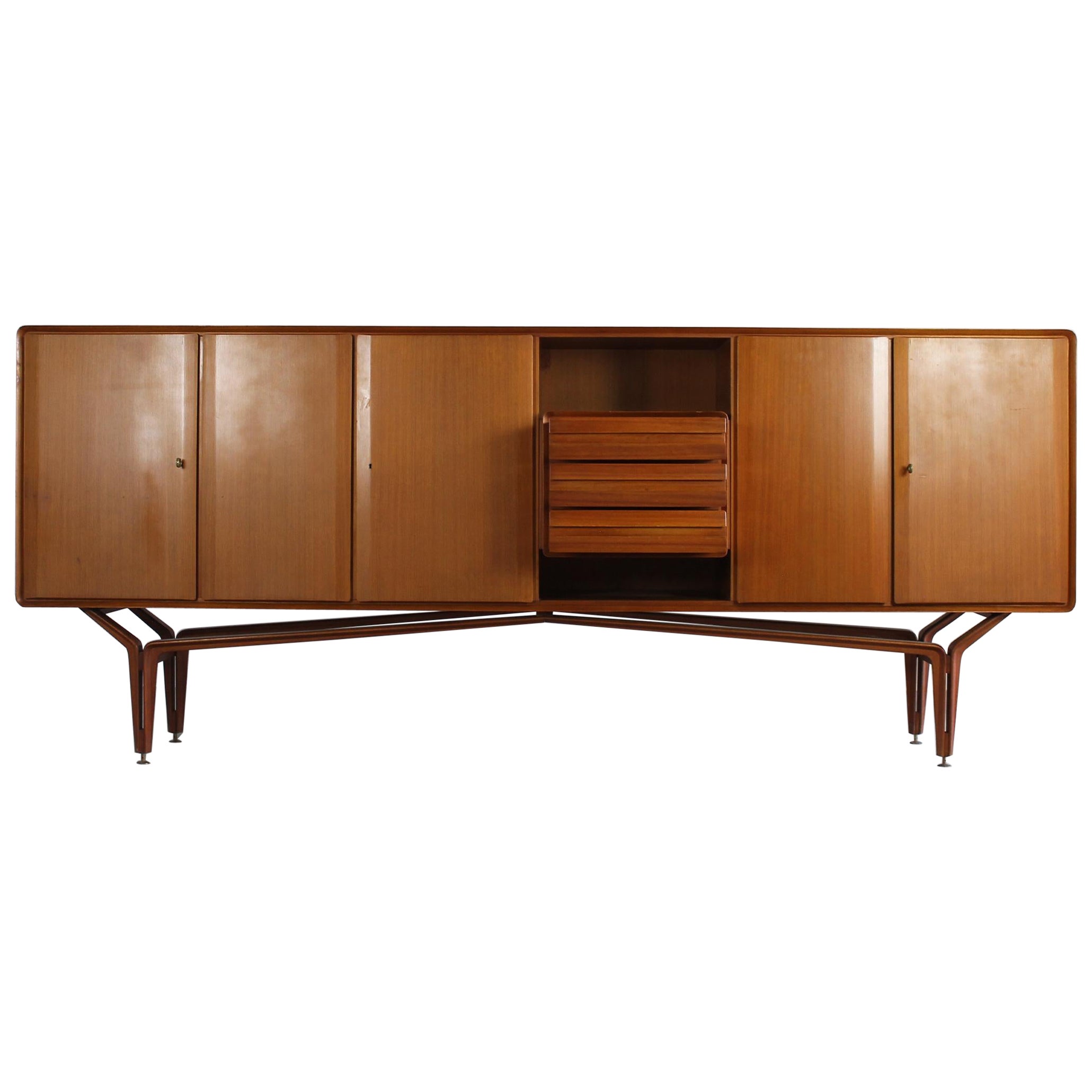 Galleria Mobili d'Arte Cantù Sideboard in Wood with Doors and Drawers 1950s  For Sale