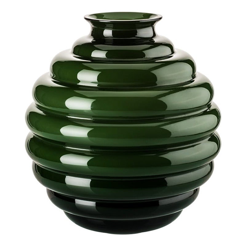 Vase en verre Art Dco du 21e sicle en vert pomme de Napolon Martinuzzi en vente