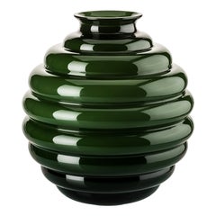 21st Century Deco Medium Glass Vase in Apple Green by Napoleone Martinuzzi