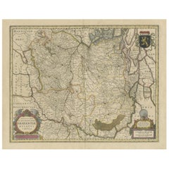 Antique Map of Brabant, the Netherlands, with Original Hand Coloring