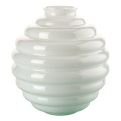 21st Century Deco Medium Glass Vase in Milk-White by Napoleone Martinuzzi