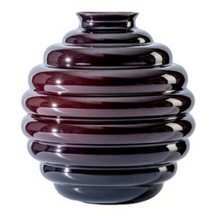 21st Century Deco Large Glass Vase in Blood Red by Napoleone Martinuzzi