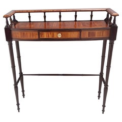 Vintage Cherrywood and Ebonized Beech Console Table with a Drawer, Italy