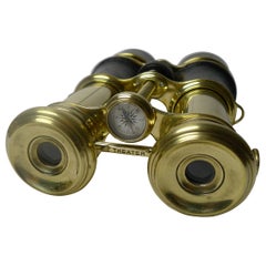 Rare Antique Triple Lens Binoculars with Compass