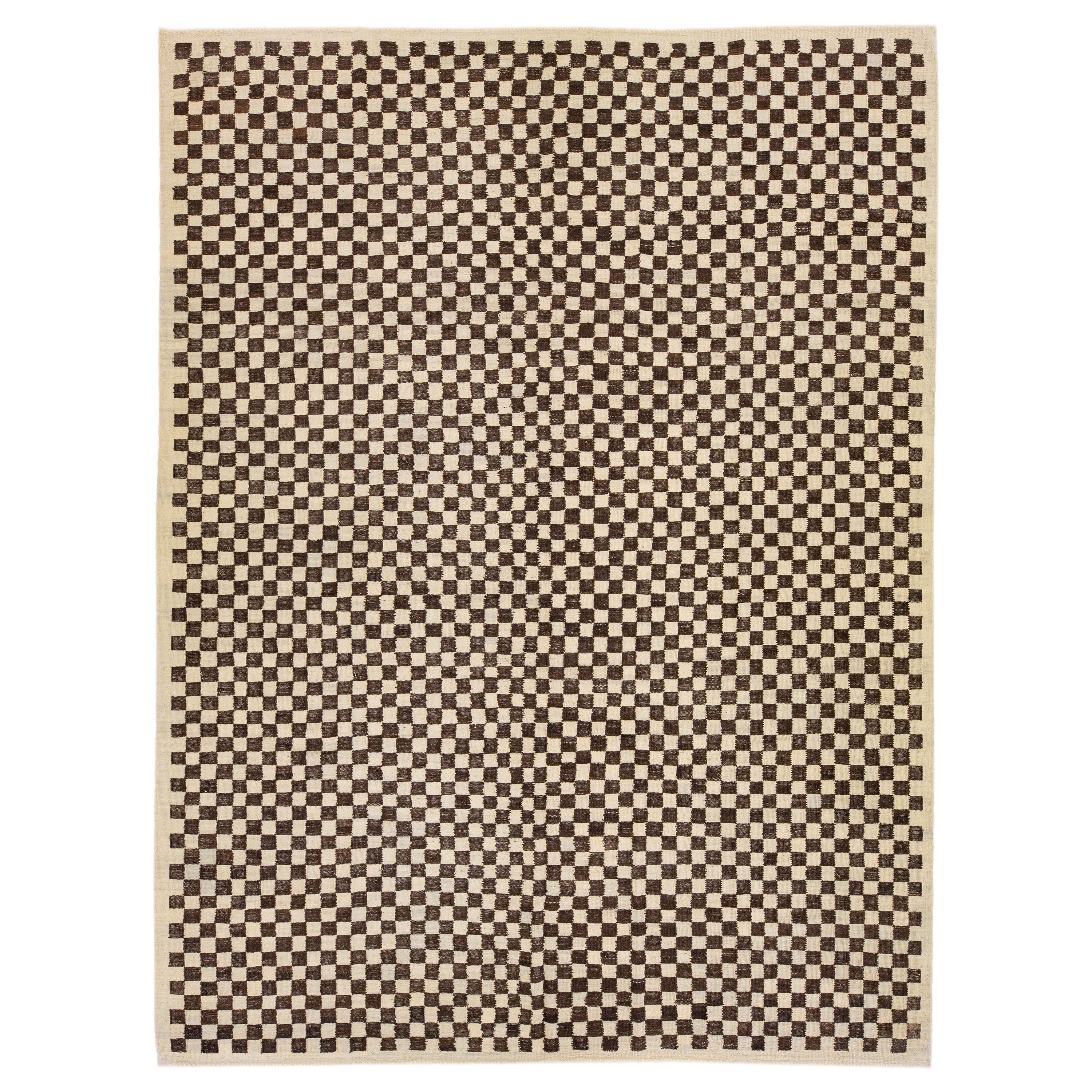 Grey Checkered Rug For Sale at 1stDibs grey plaid rug, gray checkered