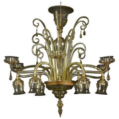 A Fine Murano Glass Chandelier Attributed to Venini