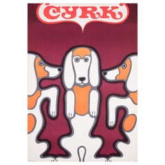 Original 1969 Polish CYRK ‘Circus; Poster, Three Beagles by Gorka