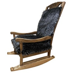 Antique 19th Century Black Rocking Chair
