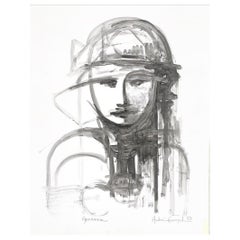 Vintage André Ferrand - Amazon Diluted ink on paper