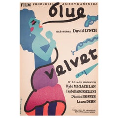 Vintage Blue Velvet, Polish Film Movie Poster, Jan Mlodozeniec, 1987