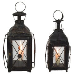 Pair of French, 19th Century Metal Lanterns