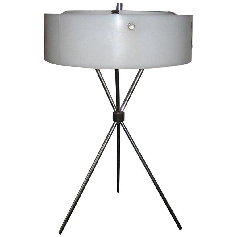 Robsjohn-Gibbings Chromed Tripod Table Lamp for Hansen For Sale