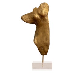 Petite Figural Nude Brass Sculpture