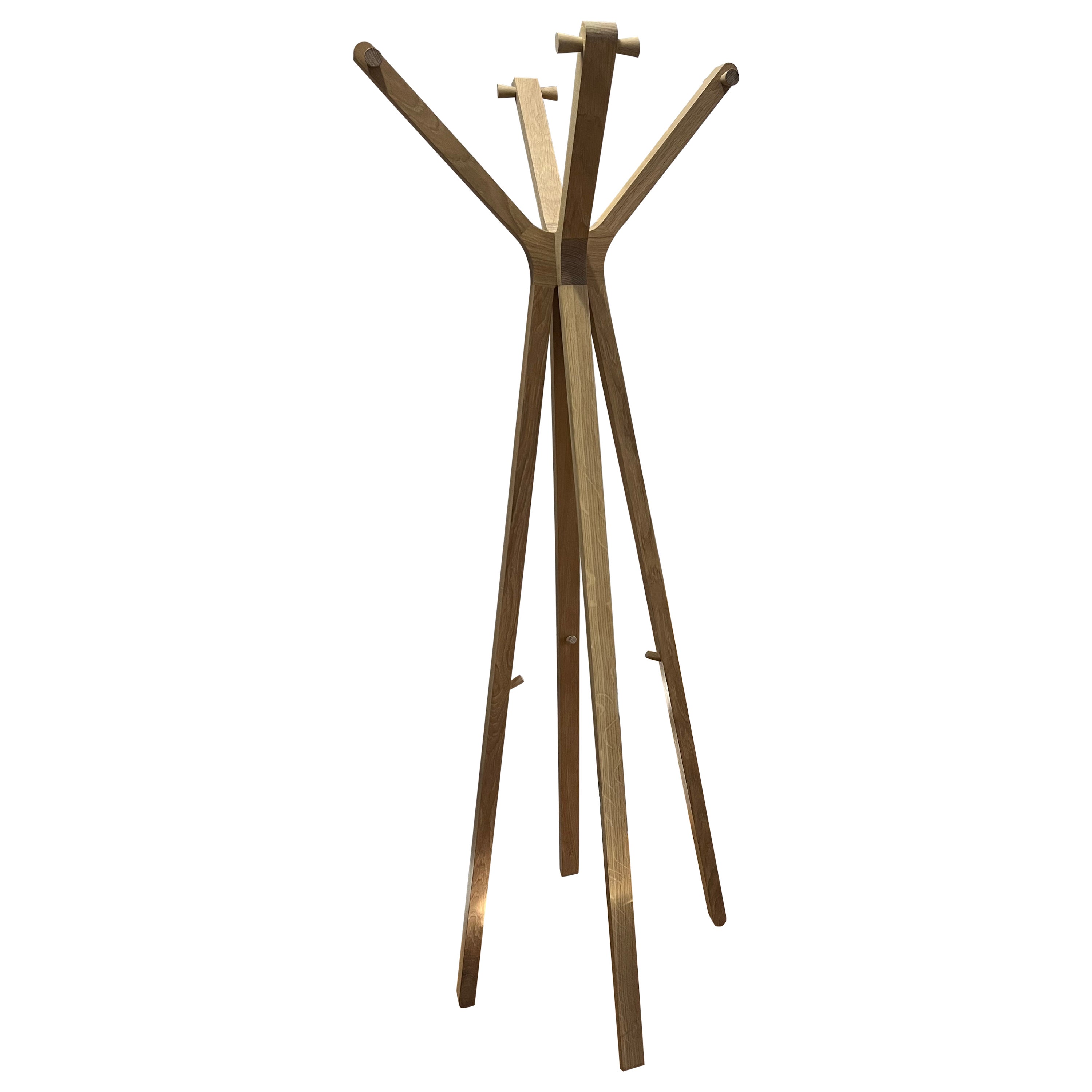 Mid-Century Modern Solid Wood Customizable Coat Stand For Sale