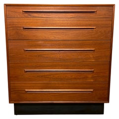 Danish Modern Teak Five Drawer High Boy Dresser by Westnofa, Norway, Ca. 1970s