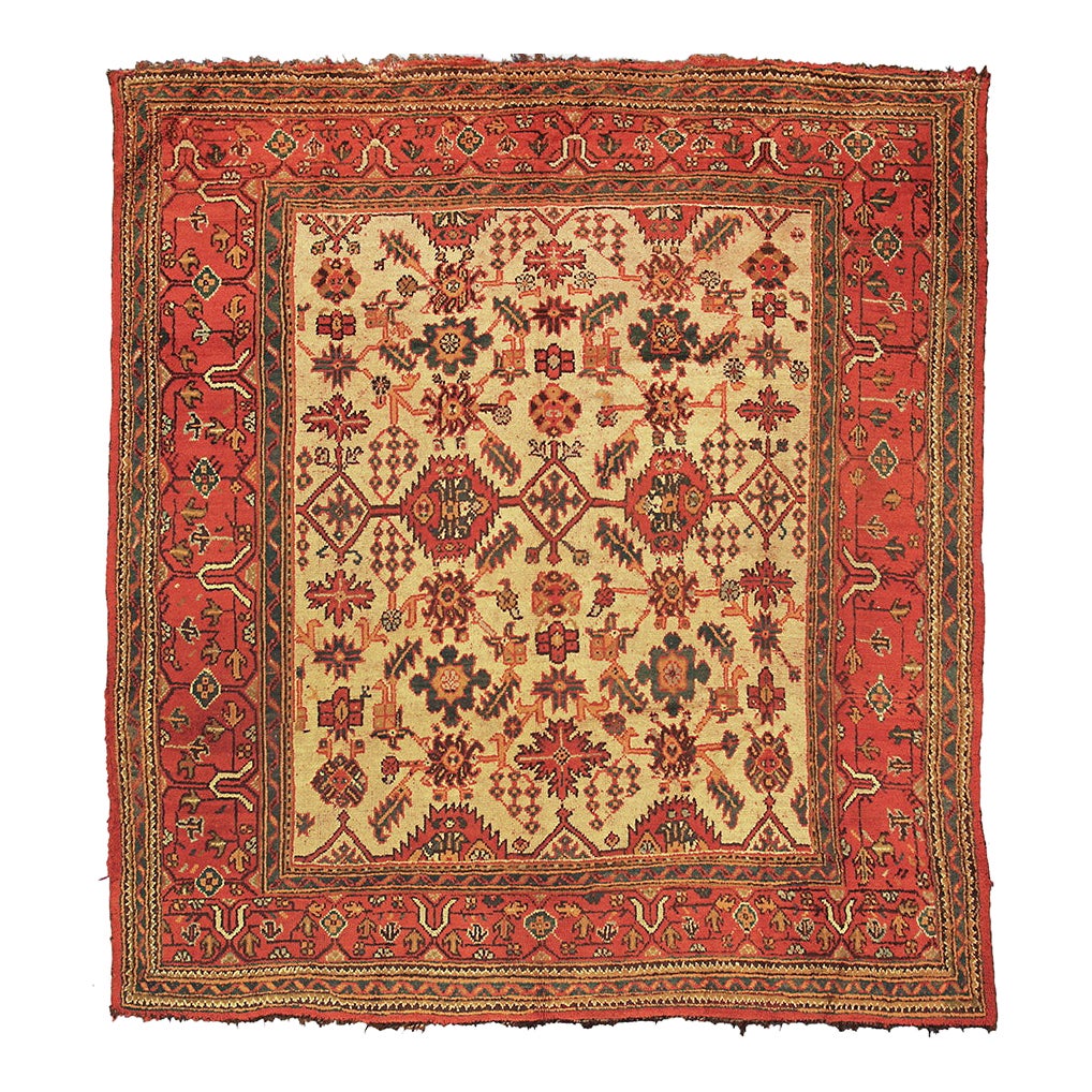 Oushak Rug Vintage Medallion Design