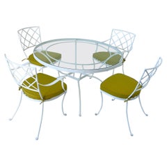 Used White Powder Coated Patio Set by Russell Woodard