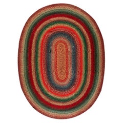 Early 20th Century Oval American Braided Rug ( 6'10"x 9'2" - 208 x 280 cm )