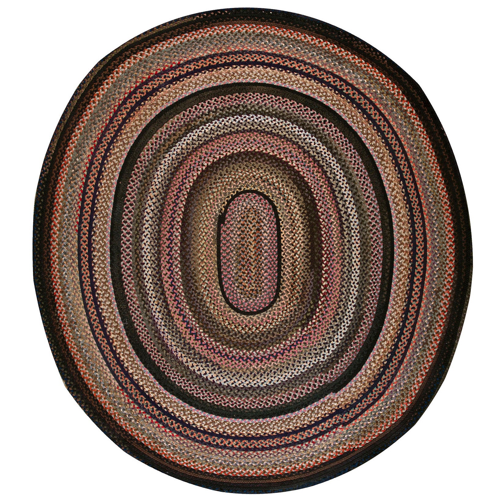 Amerikanischer geflochtener Teppich aus den 1930er Jahren ( 8''10 x 9''9 - 270 x 297 cm) 