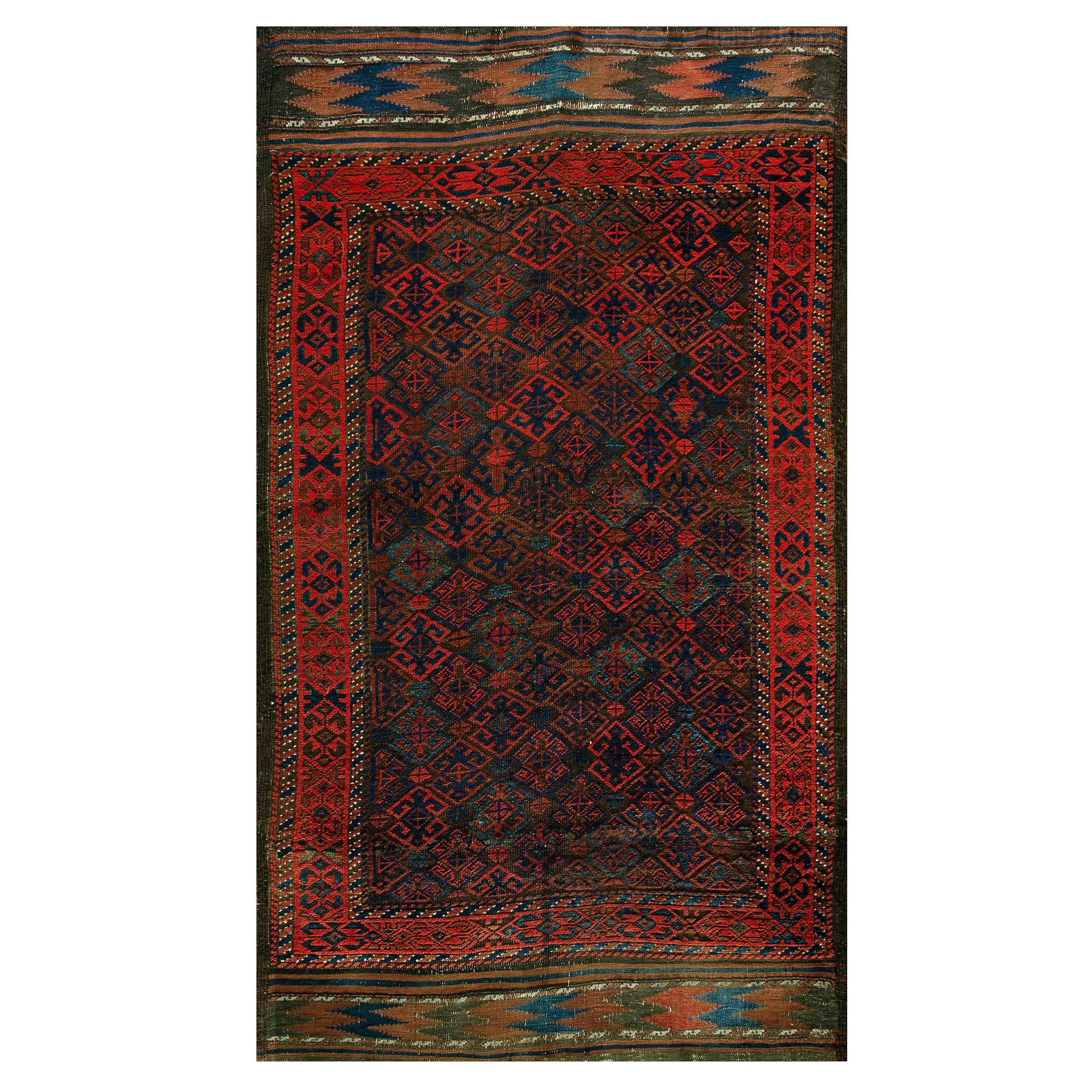 19th Century Persian Baluch Carpet For Sale