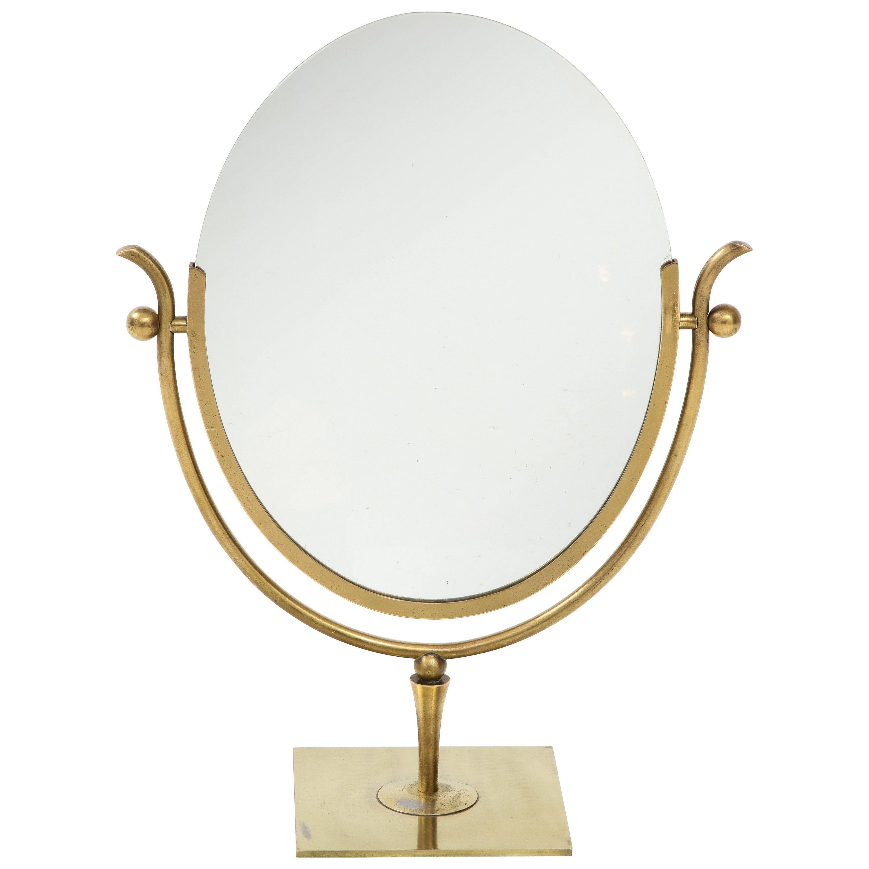 Charles Hollis Jones "Wishbone" Brass Vanity Mirror
