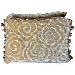 Pair of Cut Velvet Cream Floral Pillows