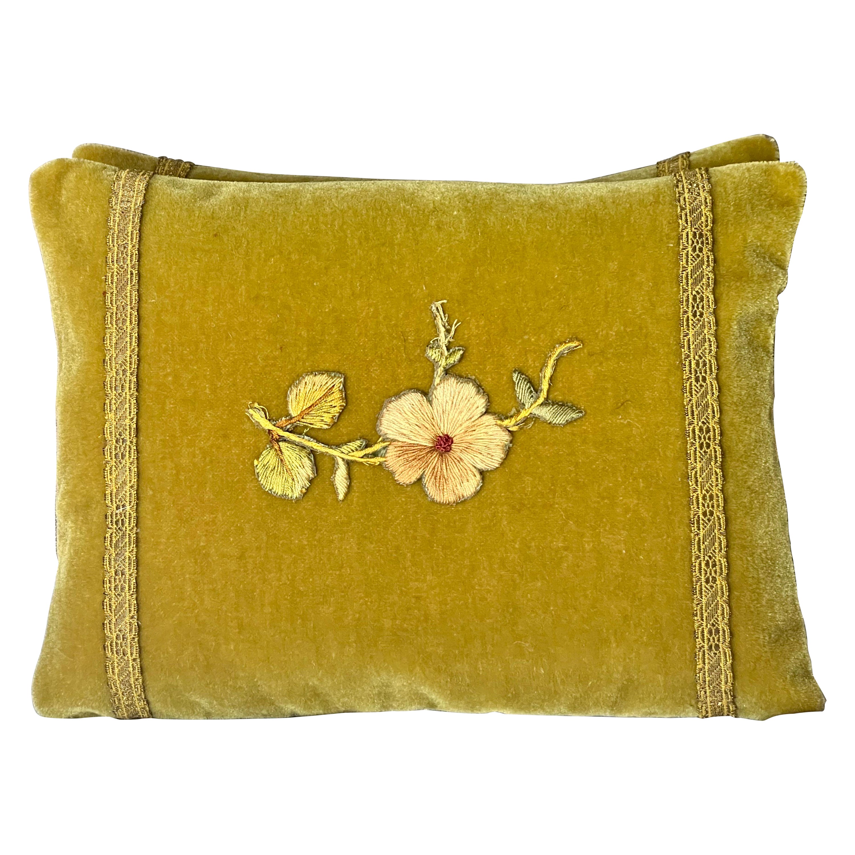 Pair of Appliquéd Mohair Pillows by MLA