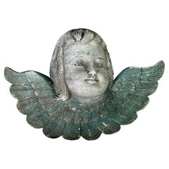 Italian Carved Cherub Face w/ Wings