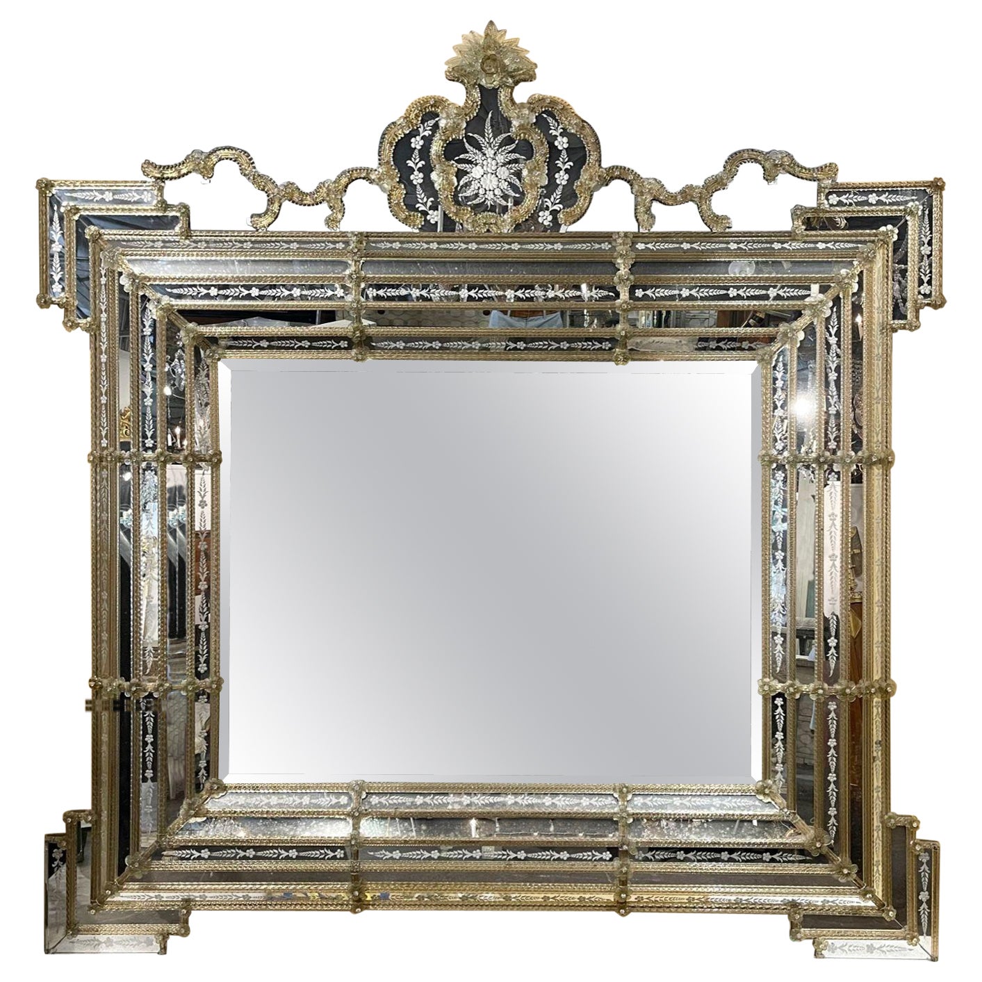 Palace Sized Venetian Mirror For Sale